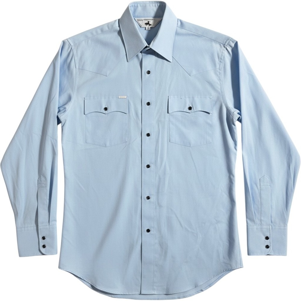 Vintage Chute 1 Western Shirt Mens 16.5 34/35 Light‎ Blue Snap Button Yoke